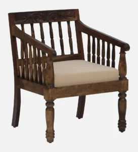 Vaylen Solid Sheesham Wood Accent Sofa in Rustic Teak Finish - Image 3