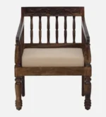 Vaylen Solid Sheesham Wood Accent Sofa in Rustic Teak Finish - Image 5