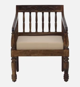 Vaylen Solid Sheesham Wood Accent Sofa in Rustic Teak Finish - Image 5