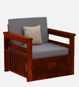Velric Solid Wood 1 Seater Sofa with Contemporary Upholstered Design - Image 4