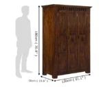 Willowen Sheesham Wood Wardrobe with Refined Storage Space - Image 3