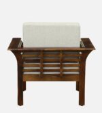 Zaviro Sheesham Wood 1 Seater Sofa in Rich Teak Finish - Image 4