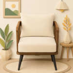 Zayven Solid Wood Accent Chair with Soft Cushioned Seating