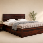 Zevoria Sheesham Wood King Size Bed With Hydraulic Storage