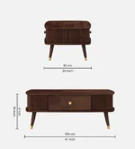 Aanya Solid Sheesham Wood Natural Finish Living Room Coffee Table - Image 4