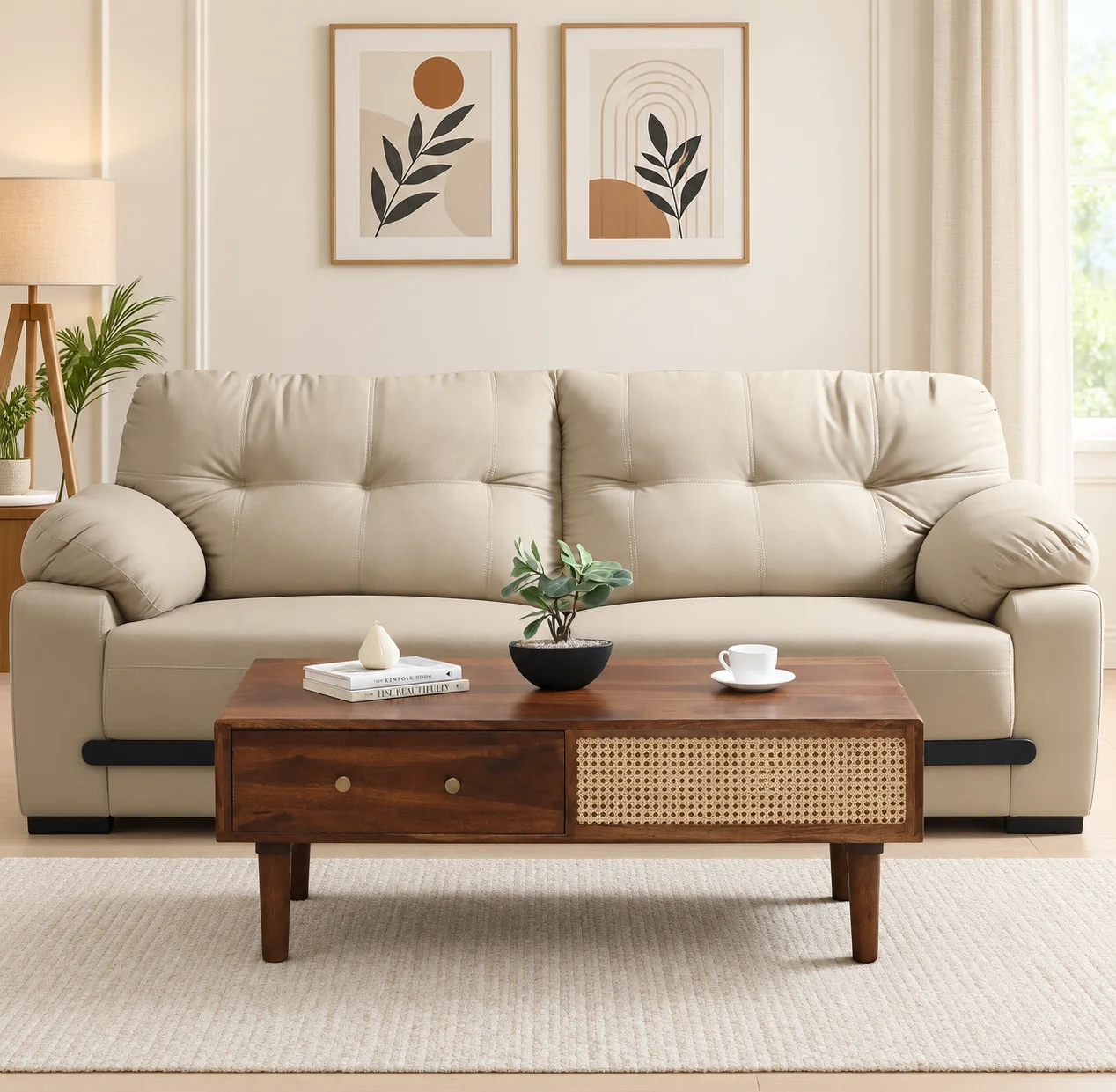 Aarav Solid Sheesham Wood Modern Living Room Coffee Table (1) Aarav Solid Sheesham Wood Modern Living Room Coffee Table - Image 1