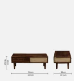 Aarav Solid Sheesham Wood Modern Living Room Coffee Table - Image 5