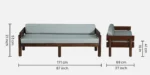 Aetna Solid Wood 3 Seater Sofa in Natural Finish with Cushions - Image 2