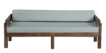 Aetna Solid Wood 3 Seater Sofa in Natural Finish with Cushions - Image 4