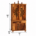 Anant Solid Sheesham Wood Modern Wooden Mandir for Home and Pooja Room - Image 2