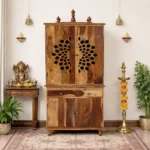 Anant Solid Sheesham Wood Modern Wooden Mandir for Home and Pooja Room