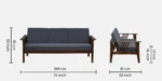 Anaya Solid Wood 3 Seater Sofa in Natural Tone with Premium Upholstery - Image 5