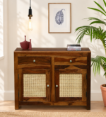 Anvi Solid Sheesham Wood Elegant Natural Finish Wooden Sideboard Cabinet