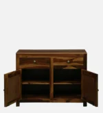 Anvi Solid Sheesham Wood Elegant Natural Finish Wooden Sideboard Cabinet - Image 4