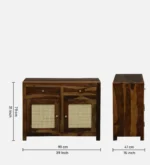 Anvi Solid Sheesham Wood Elegant Natural Finish Wooden Sideboard Cabinet - Image 7