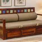 Arnav Solid Sheesham Wood Elegant Wooden Sofa Cum Bed for Modern Home