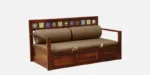 Arnav Solid Sheesham Wood Elegant Wooden Sofa Cum Bed for Modern Home - Image 3