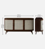 Aryan Solid Sheesham Wood Premium Handcrafted Wooden Storage Sideboard for Living Room - Image 5