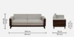 Aston Classic Solid Sheesham Wood Handcrafted 3 Seater Sofa - Image 4