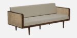 Elvira Sheesham Wood 3 Seater Sofa in Natural Finish with Bolster Cushions - Image 2