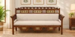 Bergen Sheesham Wood 3 Seater Sofa in Natural Finish with Armrest