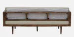 Elvira Sheesham Wood 3 Seater Sofa in Natural Finish with Bolster Cushions - Image 5