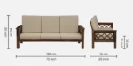 Cedar Premium Handcrafted Solid Sheesham Wood 3 Seater Sofa - Image 3