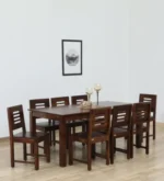 Classic Elegant Wooden 6 Seater Dining Table Set for Home