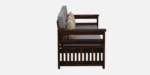 Classic Natural Wood 3 Seater Sofa with Wide Seating and Wooden Trim - Image 3
