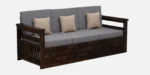 Classic Natural Wood 3 Seater Sofa with Wide Seating and Wooden Trim - Image 4