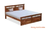 Classic Solid Wood Bed with Simple Headboard for Bedroom - Image 2