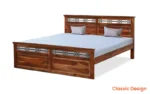 Classic Solid Wood Bed with Simple Headboard for Bedroom - Image 3