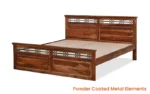 Classic Solid Wood Bed with Simple Headboard for Bedroom - Image 4