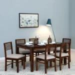 Classic Wooden 6 Seater Dining Table Set for Modern Home