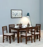 Classic Wooden 6 Seater Dining Table Set for Modern Home