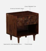 Classic Wooden Bedroom Bedside Drawer Cabinet Table - Image 8