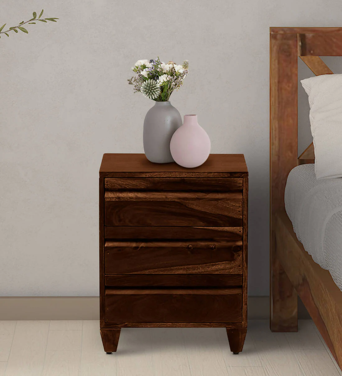 Contemporary Classic Wooden Bedside Drawer Storage Table (1) Contemporary Classic Wooden Bedside Drawer Storage Table - Image 1