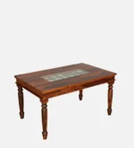 Contemporary Solid Wood 6 Seater Dining Table Set with Chairs - Image 5