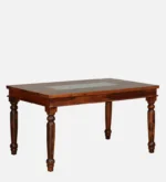 Contemporary Solid Wood 6 Seater Dining Table Set with Chairs - Image 6
