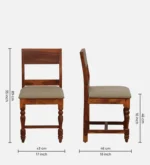 Contemporary Solid Wood 6 Seater Dining Table Set with Chairs - Image 7