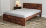 Contemporary Solid Wood Bed for Modern Bedroom with Headboard - Image 3