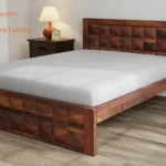 Contemporary Solid Wood Bed for Modern Bedroom with Headboard