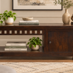 Contemporary TV Unit with Cabinets Drawers and Open Shelves