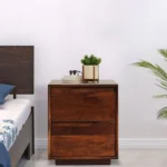 Contemporary Wooden Bedroom Bedside Storage Table