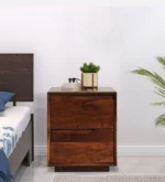 Contemporary Wooden Bedroom Bedside Storage Table