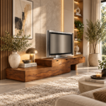 Contemporary Wooden TV Entertainment Unit for Modern Living Room