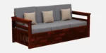 Devika Natural Finish 3 Seater Wooden Sofa with Elegant Carved Detailing - Image 4
