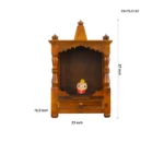 Devika Solid Sheesham Wood Traditional Wooden Mandir for Home with Storage - Image 3
