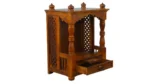 Devika Solid Sheesham Wood Traditional Wooden Mandir for Home with Storage - Image 5
