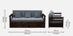Dhruv Solid Sheesham Wood Modern Living Room Sofa Cum Bed with Convertible Design - Image 7